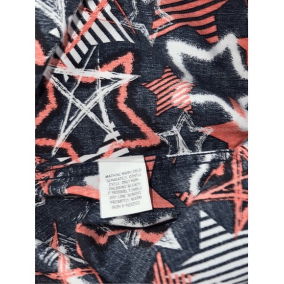 Edgar + Ash Patriotic Stars Button Up Shirt Mens M Navy Orange Cotton NWT - Picture 7 of 9